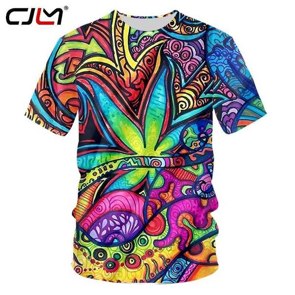 Camisetas para hombres CJLM Camiseta Mens 3D impresa Top de verano Top de verano Hip-Hop Elefante estampado Camiseta psicodélica J240419