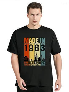 T-shirts pour hommes Classic 1983 Retro Retro Birthday Shirt for Men Women Femmes vieux cadeaux Vintage T-shirt Limited Edition Pather Days Tshirt T-T-TEES TOPS