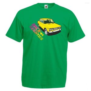 Heren t shirts klassieke auto lada riva tachtig retro terug naar de jaren 80 humoristische 2023 mode korte mouw ontwerp je eigen shirt