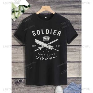 T-shirts masculins Classic Casual Shinra Company Men Imprimé T-shirt Final Fantasy Sephiroth Soldier O-Neck Game Short Slve Hot Sale T240425