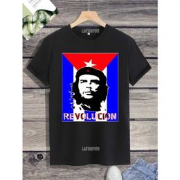 T-shirts masculins Héros cubain classique Che Guevara Harajuku T-shirt imprimé Top Short-Slv Classial Classial Wide Cool Strt Hot Sale T240425