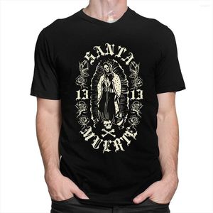 T-shirts pour hommes Classic Gothic Santa Muerte 13 Tshirt Hommes Lady Of Holy Death Chemise Crâne Mexicain Tee Manches Courtes Streetwear Hip Hop