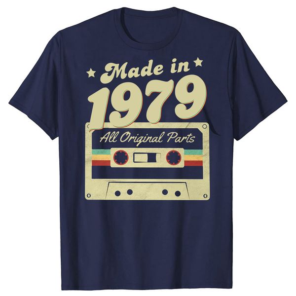 T-shirts pour hommes Classic Made In 1979 Cassette 44 ans 44e anniversaire cadeau T-shirts été graphique coton Streetwear T-shirt à manches courtes 230607