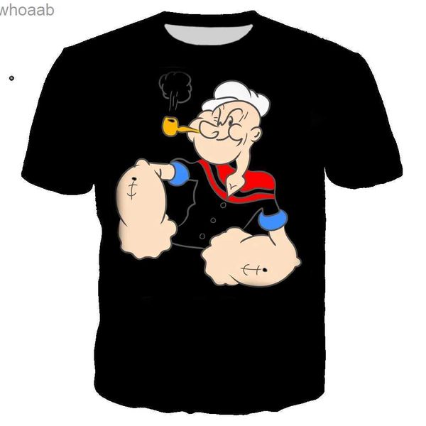 T-shirts pour hommes Classique Popeye Collection T-shirt Hommes Dames 3D Chemises imprimées Hip Hop Casual Streetwear Tops d'été 240130