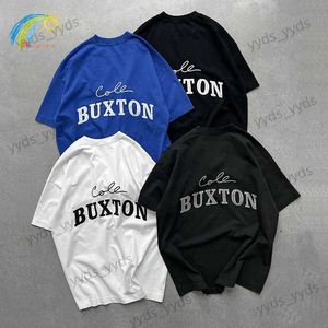 T-shirts pour hommes Slogan classique Patch brodé Cole Buxton T-shirt Hommes Femmes 1 1 Meilleure qualité Royal Blue Brown Noir Blanc CB Tee Top Tag T240112