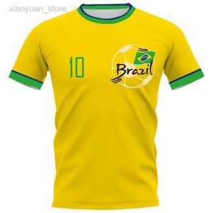 T-shirts pour hommes CLOOCL DIY Number Brazil Flag T-Shirt Fashion 3D Printed Short Sleeve T-shirts en vedette 2022 Casual Activewear Summer Tops M230409