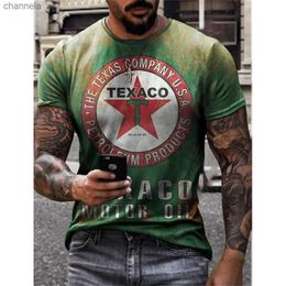 Heren t-shirts clooCl Men t-shirts 3D grafische Texaco motorolie pullovers mode casual tops sweatshirts mannen kleding harajuku t-shirt s-7xl