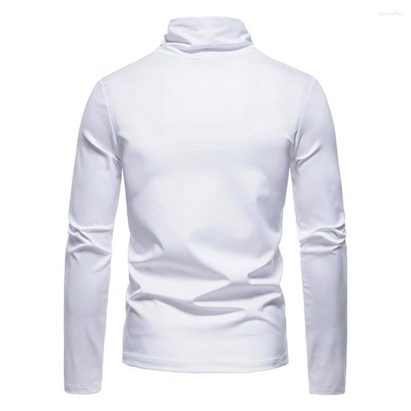 Camisetas para hombre, ropa para hombre, camisetas para hombre, jersey de manga larga, camiseta ajustada de Color sólido, cuello alto de viaje, básico cálido para otoño