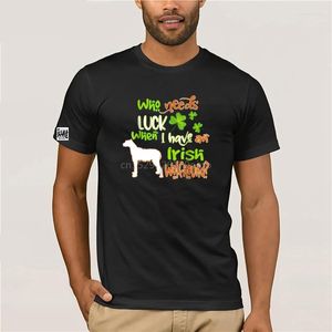 T-shirts pour hommes Vêtements Irish Wolfhound Dog Lucky Clover St Patricks Day Shirt 1749