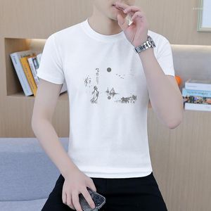 Heren t shirts kleding print puur zwart online ronde nek korte mouw t-shirt