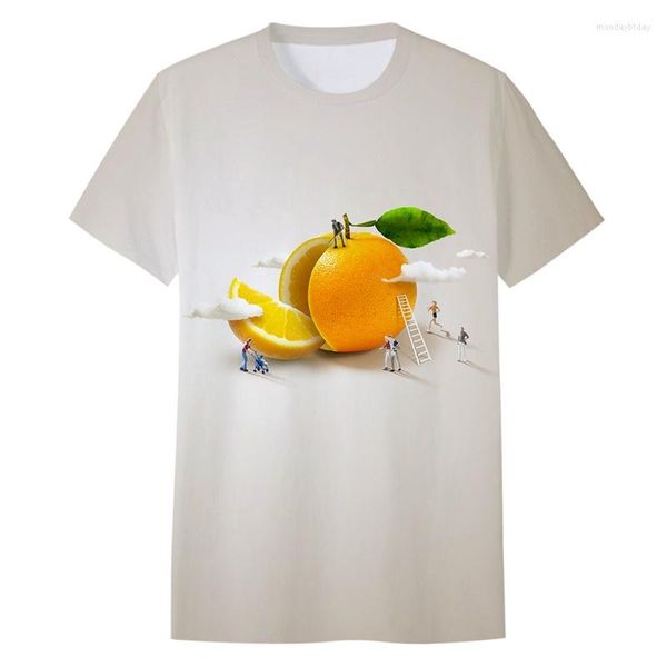 Camisetas para hombre, camiseta Cloudstyle para hombre, camisetas con estampado de frutas en 3D, camisa informal de manga corta, ropa de calle para hombre, poliéster, talla asiática para hombre