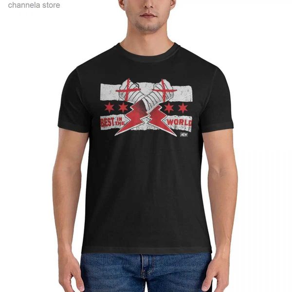 Camisetas para hombre Cm Punk Aew Best In The World Classic Active camiseta camiseta negra para hombre camisetas altas ropa de verano T231204