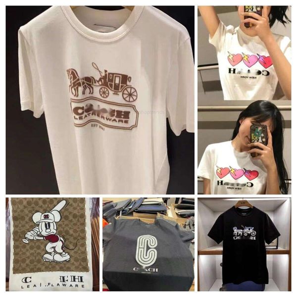 T-shirts pour hommes Coach Trendy Style américain Cardamome Correspondant à l'éléphant volant pour hommes Monstre Femme à manches courtes de haute qualité ronde Xia Jichi