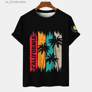 T-shirts pour hommes Coconut Print Mens T-shirt Beach Style Casual Sweat-shirt à manches courtes Y2K Vêtements pour hommes Summer O-Cou Pull Homme Strtwear Y240315