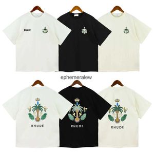 Camisetas para hombres Patrón de corona de árbol de coco Camiseta para hombre Camiseta para mujer Manga corta ultrafina con etiqueta H240401