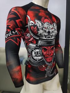 T-shirts pour hommes CODY LUNDIN Compression Chemise d'impression numérique MMA BJJ Manches longues Rash Guard Fitness Muay Thai Tops