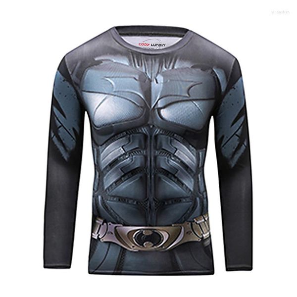 T-shirts pour hommes Cody Lundin à manches longues Impression 3D Compression serrée Haute élasticité Chemise pour hommes Entraînement Gym Sports MMA Rashguard Homme