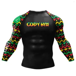 Heren t shirts cody lundin lange mouwtop met UV-bescherming surfen t-shirts kleding fabrikant sublimatie voor kleding zwemmen rashguard