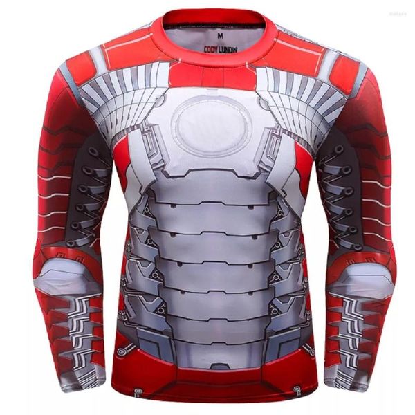 T-shirts pour hommes Cody Lundin Y2K Vêtements Robot en métal de haut rang Conception d'impression numérique 3D Techwear Haut confortable MMA Manches longues