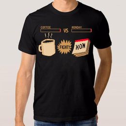 Camisetas para hombre Coffee Vs Monday, divertida camiseta de algodón con diseño de moda de verano 2022, camiseta de diseño en línea
