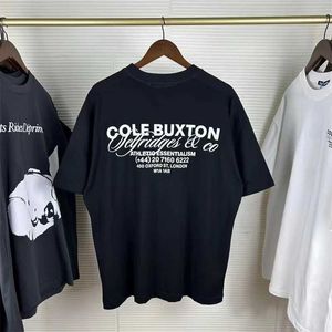 T-shirts voor heren Cole Buxton Flash Letter Label Label Korte Mouw T-shirt Zwart en Wit Summer Top Heren eenvoudig T-shirt J240409