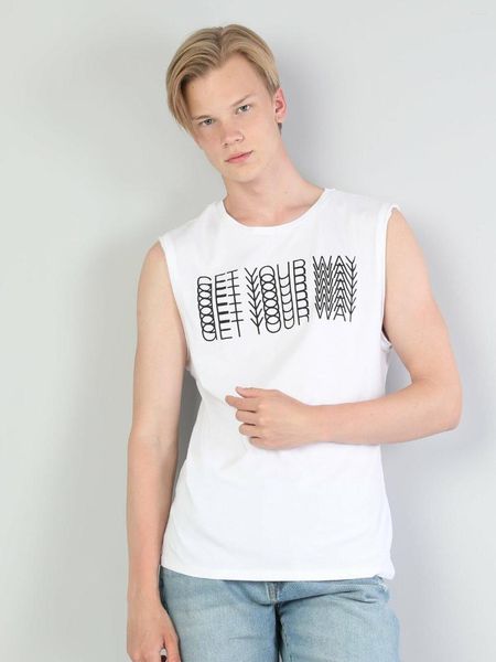T-shirts pour hommes Colins Men Regular Fit Blanc Athl CL1045352