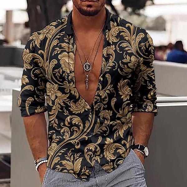 T-shirts pour hommes robe à col hawaïens pour hommes boutonné à fleurs tropicales vacances plage tenues d'été chemise pour hommes