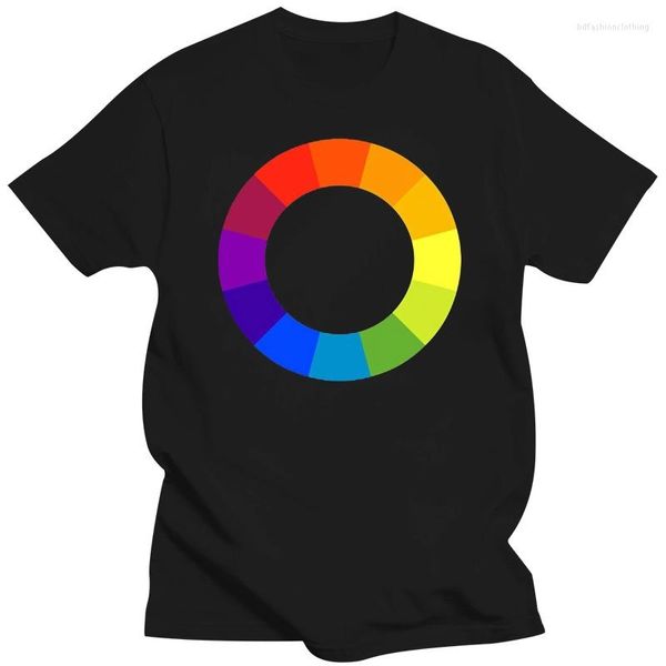 Camisetas para hombre, camiseta con paleta de círculos de colores, camiseta de artista pintor, profesor de arte, camisetas de manga corta informales de algodón de verano 2023 para hombre