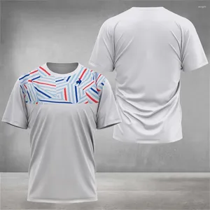 T-shirts voor heren Gekleurd T-shirt met onregelmatig patroon Badminton Tennis Sneldrogend Run Korte mouw Ademende club