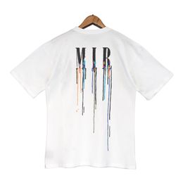 T-shirts masculins lettre colorée imprimer marque de t-shirt de t-shirt à manches courtes t-shirt t-shirt t-shirt homme printemps o-cou tshirt