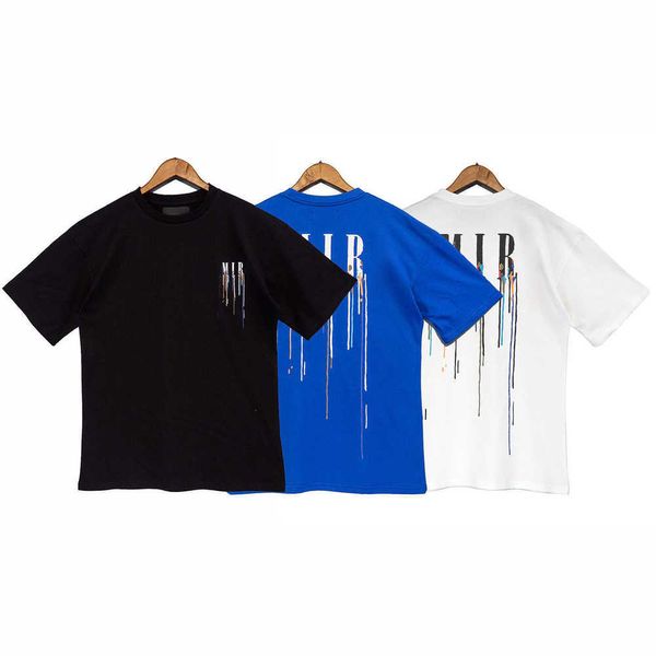 T-shirts masculinas coloridas estampadas com letras de marca masculinas de manga curta t-shirt roupas de moda de grife camisa primavera o-neck tshirt2zlk