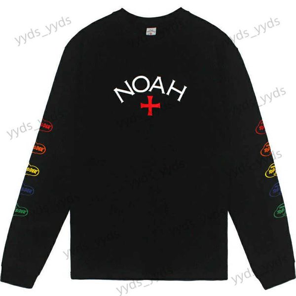 T-shirts pour hommes Lettres colorées Impression sur la manche NOAH Core T-shirts Hommes Femmes 1 1 Tags Meilleure qualité Streetwear NOAH T-shirt à manches longues T240112