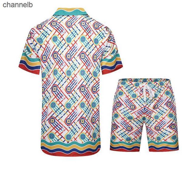 T-shirts masculins colorée boucle anneau imprimement mince en soie casablanca short de poche
