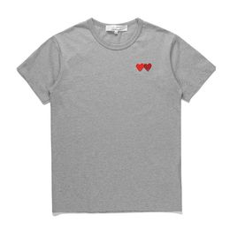 T-shirts pour hommes Comm Des Garcons Survêtements de sport pour hommes Play Pullover Cotton Respirant Tshirts Double Heart Lovers Grey Plus Size Vêtements pour femmes Taille XL