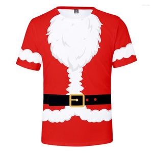 T-shirts pour hommes compatissant été absorbant la sueur et facile à sécher noël Santa 3D impression numérique T-shirt