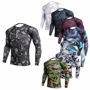 T-shirts pour hommes Compression Chemises de course Hommes Rashguard Camo Fitness T-shirt de sport à séchage rapide Bodybuilding Gym Entraînement Chemise d'entraînement Homme 230925