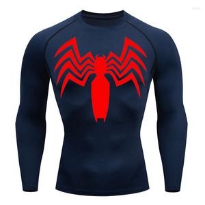 T-shirts pour hommes Chemise de compression T-shirt à manches longues avec protection solaire Décontracté Pull à col rond Top Fitness Sports Vêtements de sport à séchage rapide 2099