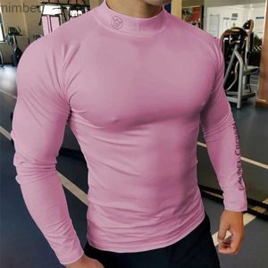 T-shirts pour hommes Chemise de compression Hommes Courir Formation T-shirt à manches longues Muscle Entraînement Sports Wear Man Gym Skinny Tee TopsL240110