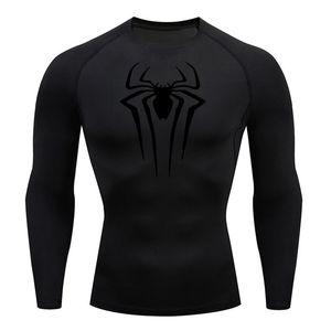 Camisetas de hombre Camisa de compresión Camiseta de hombre Manga larga Top negro Fitness Protector solar Segunda piel Secado rápido Transpirable Camiseta larga informal 4XL 230710