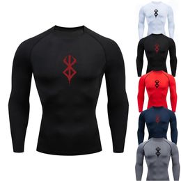 Camisetas para hombres Camiseta de compresión Manga larga Anime Berserk Guts Deporte Camisetas de secado rápido Gimnasio atlético Camisetas ajustadas Tops Tee Masculino 231201