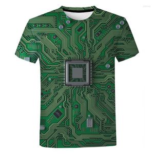 Camisetas para hombre, camiseta 3D con Chip electrónico de CPU de ordenador, camisetas con estampado gráfico Harajuku para hombre y mujer, camisetas informales de manga corta de gran tamaño a la moda para hombre y mujer