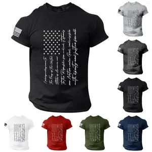 T-shirts voor heren Concert voor heren Onafhankelijkheidsdag Vlagprint Lente/zomer Vrije tijd Sport Comfortabele T-shirts met korte mouwen