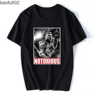 Camisetas para hombres Conor McGregor Notorious Men Fan T-shirt Diseño creativo Camiseta gráfica Moda masculina Streetwear Camiseta Cool Shirt Homme Oversized Tees W0224