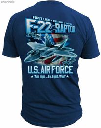 T-shirts voor heren Cool Design U.S. Air Force F-22 Raptor Stealth Fighter T-shirt. Zomer katoenen korte mouw o-neck heren t-shirt