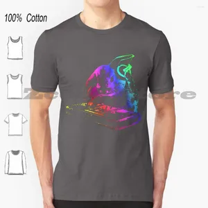 T-shirts masculins - cool dj t-shirt animal coton hommes femmes motif personnalisé couleur néon maison