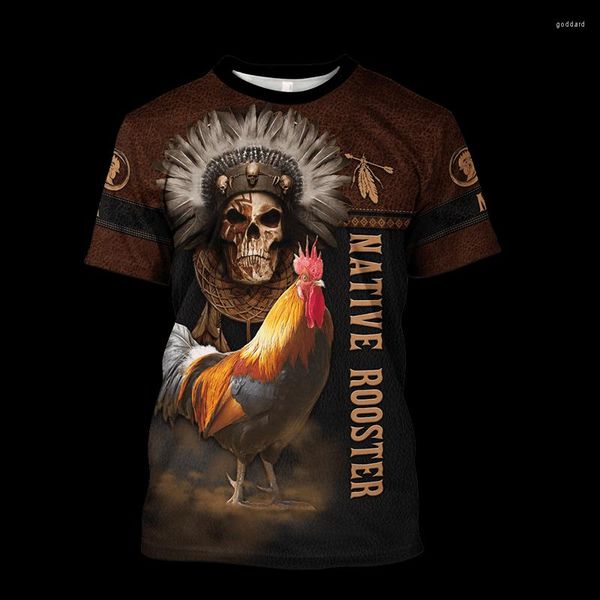 T-shirts pour hommes Cool King Rooster Hunting T-shirt 2023 Summer 3D Print Animal Cock Hip Hop Streetwear Homme Vêtements Casual O-cou Tops Tees