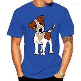 Heren t shirts cool man grappige puppy jack Russell terrier honden ontwerp op maat gemaakte korte mouw o nek dier gedrukt familie t-shirt