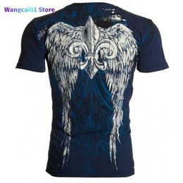 T-shirts voor heren koele heren t-shirt vintage achtervleugel grafisch t shirt voor mannen gotische ronde nek kort