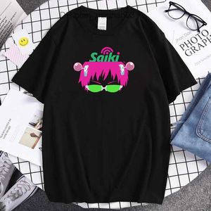 T-shirts pour hommes Cool Saiki K Cartoon Printing Mans T-shirts Crewneck Respirant TShirts Summer Vintage Sportwear Oversized Loose TShirt Men Z230704