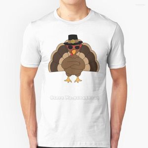 Heren t shirts cool kalkoen met zonnebril gelukkige Thanksgiving shirt zomer mode casual katoenen ronde nek november feestviering